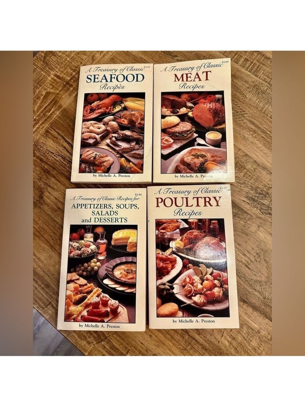 Set of 4 Recipe Books: A Treasury of Classic Meat, Poultry, Seafood, and more